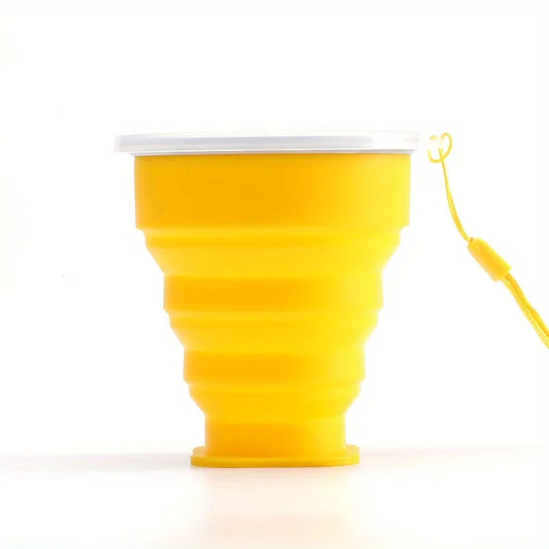 1Pack Silicone Collapsible Travel Water Cup Portable Camping Cup with Lids Food Grade alternate view