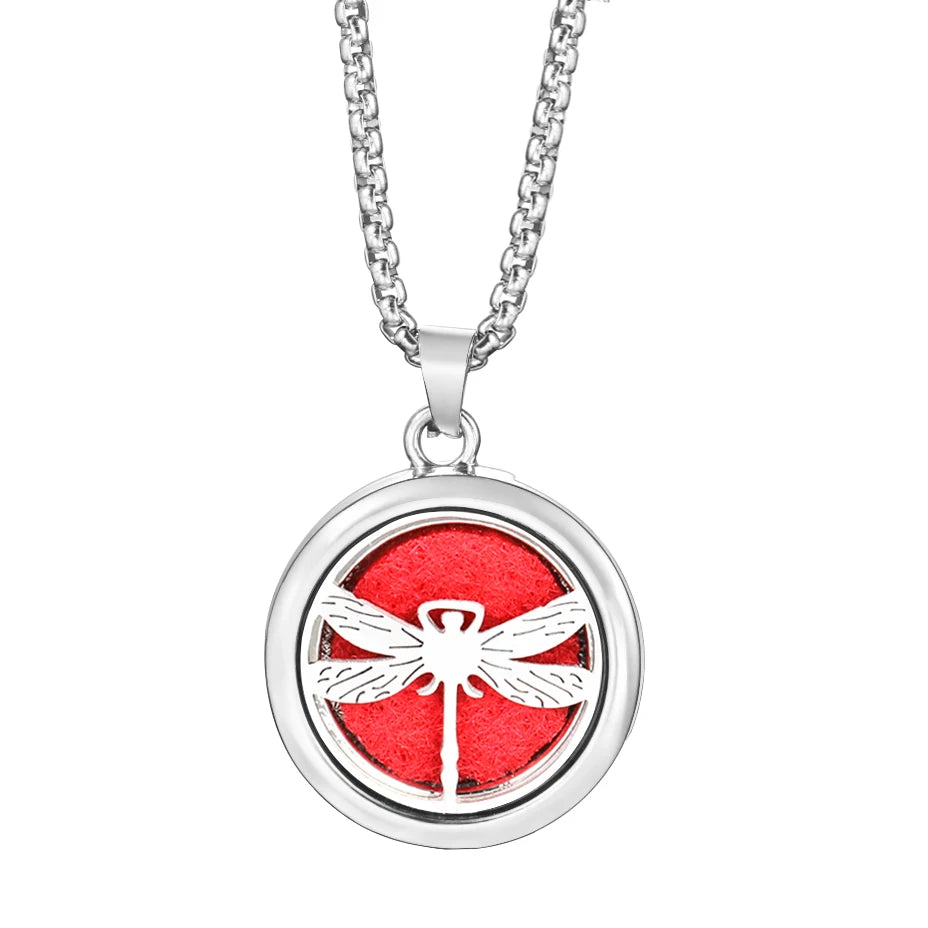 20mm Pattern Insert Perfume Pad Locket Necklace | Stainless Steel Aromatherapy Pendan lifestyle view