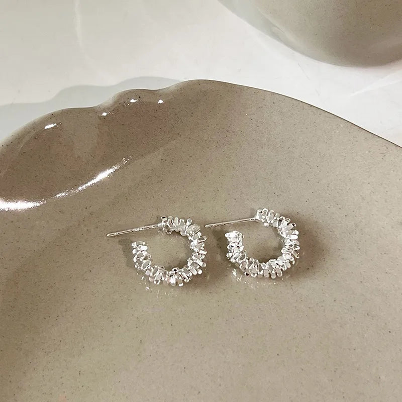 Elegent Minimalist Zircon Stud Earrings for Teens Ear Piercing Earrings Women Men Wed alternate view