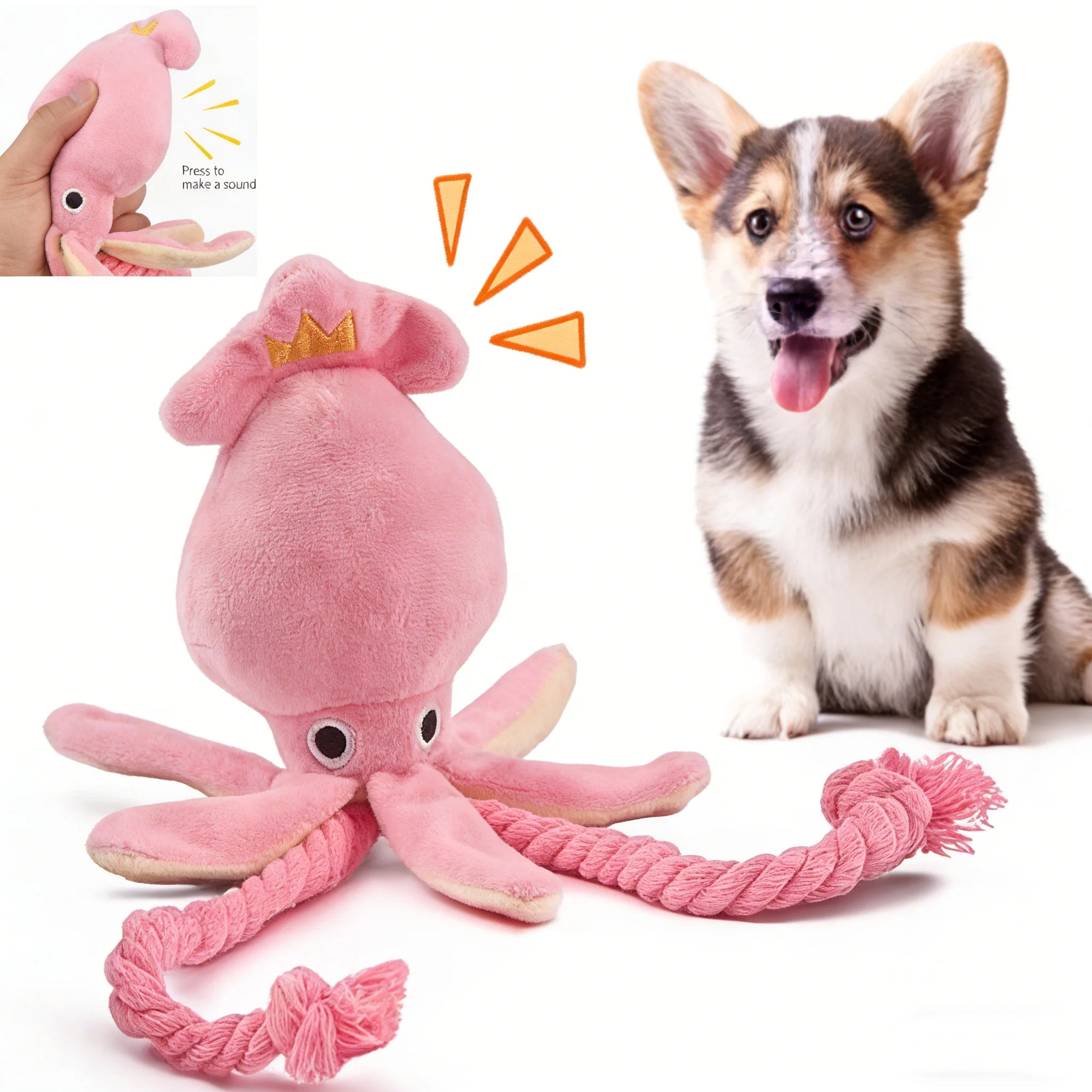 Dog toys cat toys sound-emitting cotton rope octopus chew toys