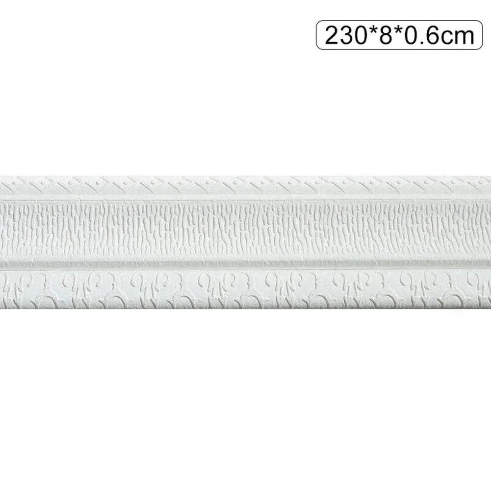 3D DIY Foam Skirting Border Tile Sticker | Waterproof Self-Adhesive Wall Edge Trim close-up view