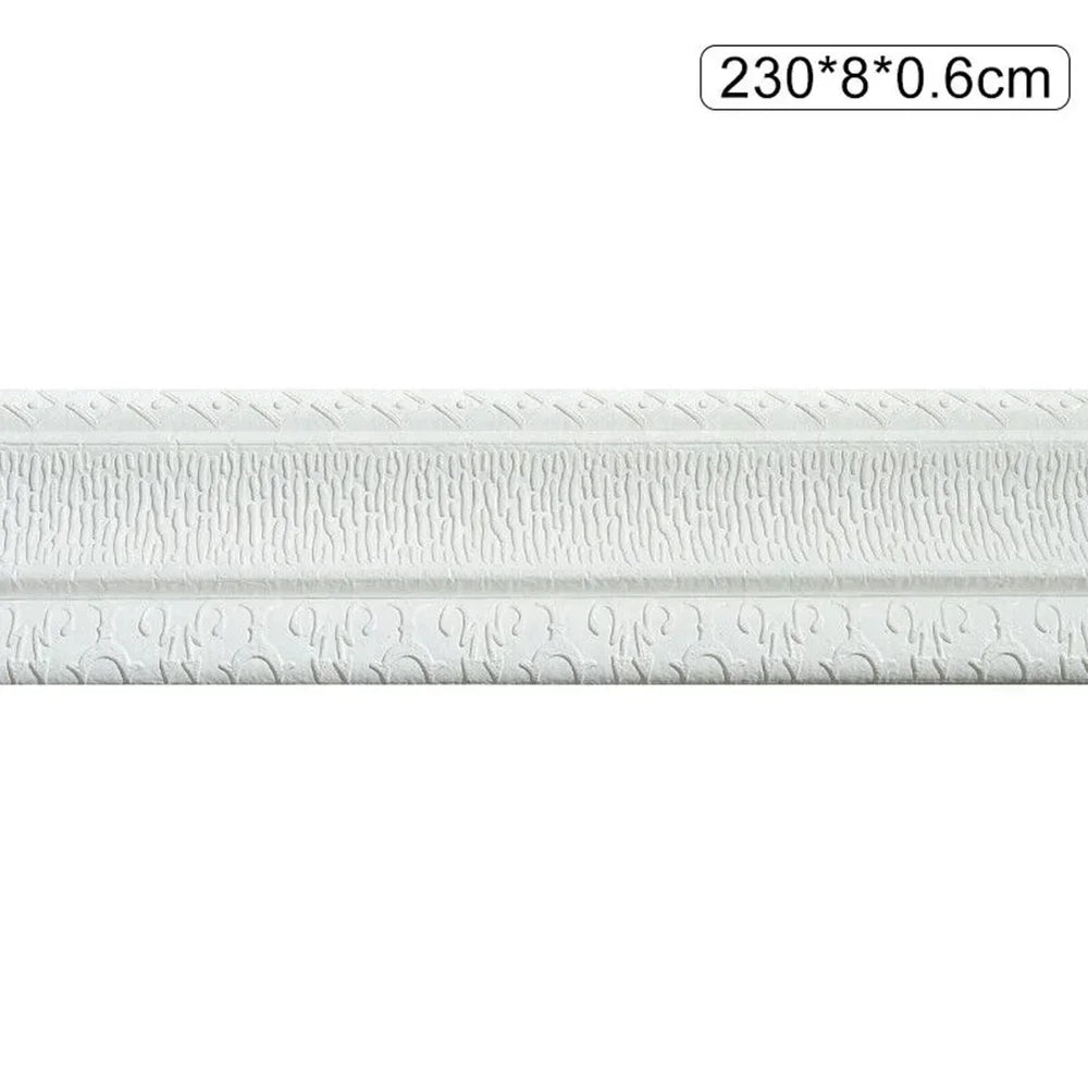 3D DIY Foam Skirting Border Tile Sticker | Waterproof Self-Adhesive Wall Edge Trim close-up view