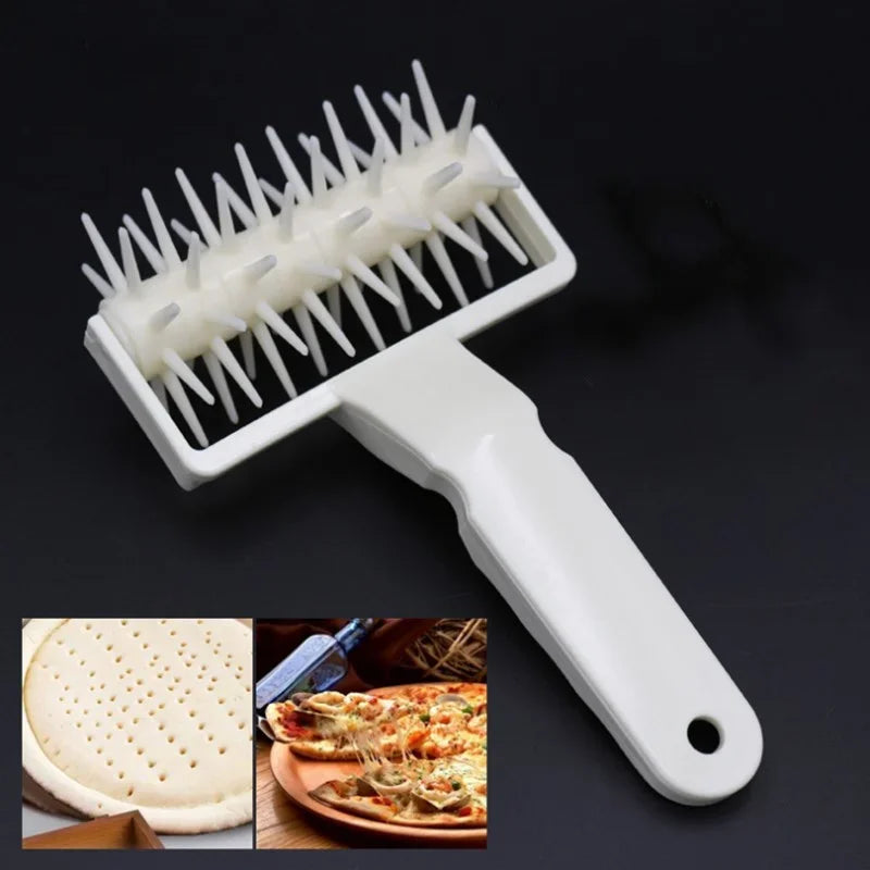 Pizza Dough Docker Roller | Plastic Pastry Perforator Wheel for Baking close-up view