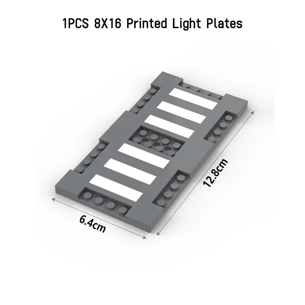 City Road Street Baseplate Building Blocks | Pedestrian Crossing Base Compatible wi additional angle
