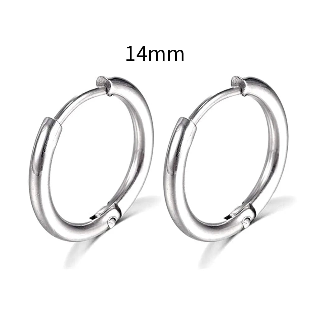 2022 New Simple Stainless Steel Small Hoop Earrings for Women Men Cartilage Ear Pie additional angle