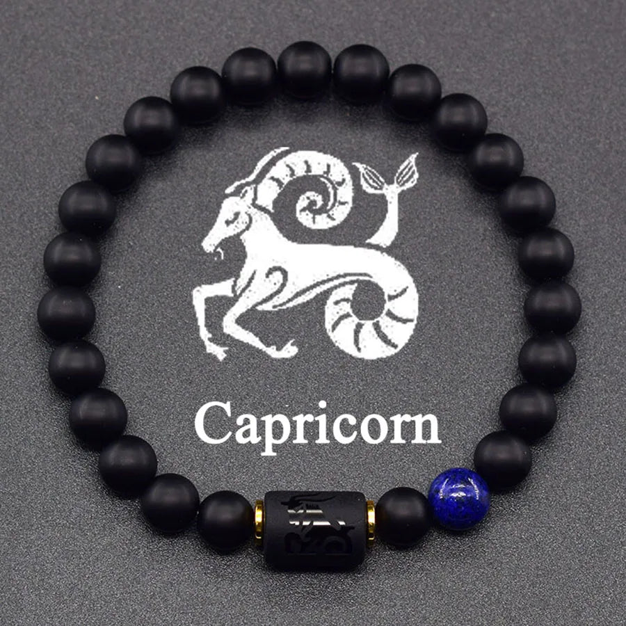 12 Zodiac Sign Bracelet Homme Constellation Bangle Natural Yellow Tiger Eye Stone Hem lifestyle view
