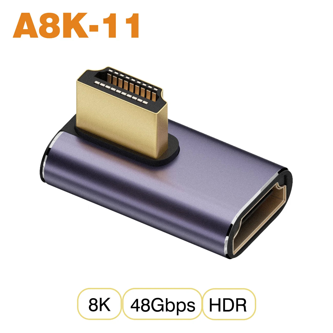 NNBILI HDMI 2.1 Adapter | 48Gbps 8K@60Hz Elbow and Straight Converter close-up view