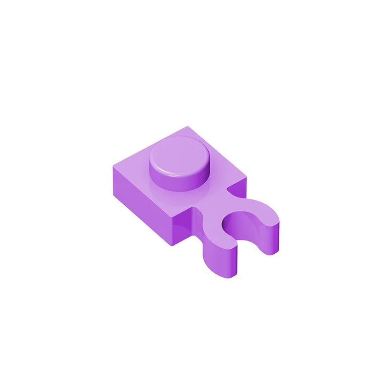 Gobrick GDS-814 PLATE 1X1 W. HOLDER | Building Block for DIY Creations close-up view