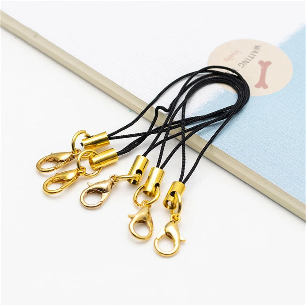 50pcs Cell Phone Lanyard Strap String Mobile Hook With Lobster Clasp Ring Keychain For close-up view