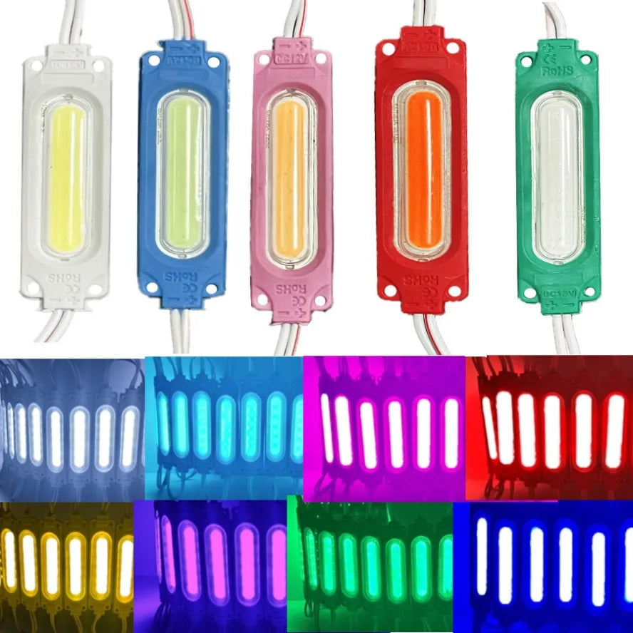 Wholesale 10PCS/lot 12V Multicolour Led Modules COB Light Backlight Shop Banner Waterproof IP65 Chri