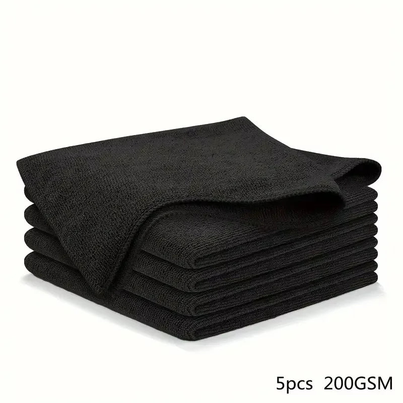 5/10/20pcs Kitchen Towel Ultra-fine Fiber Light Gray Cleaning Cloth Set Absorbent Soft close-up view