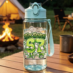 1 Piece 500ml (17 fl oz) 67 Printed Straw Cup, Summer Water Bottle, BPA Free, Portable close-up view