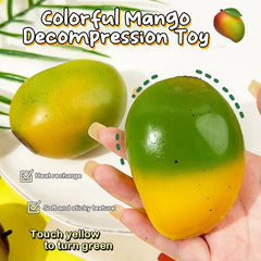 Color Changing Mango Mochi Squishy Toy | Slow Rebound Stress Relief close-up view