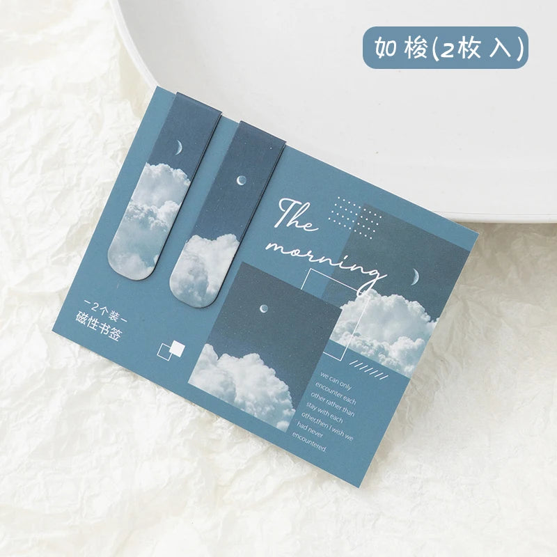 Scenery clouds simple literary pattern bookmark Reading tool School office lifestyle view