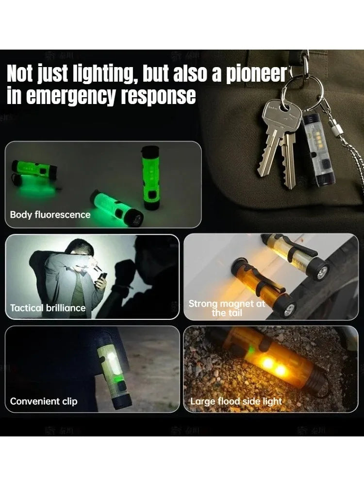 USB Rechargeable Mini Pocket LED Flashlight Torch Keychain Clip Light Long Endurance lifestyle view