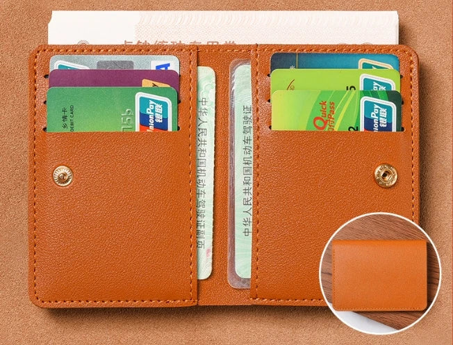 Classic PU Leather Slim Wallet | Unisex Card Holder and Coin Purse additional angle