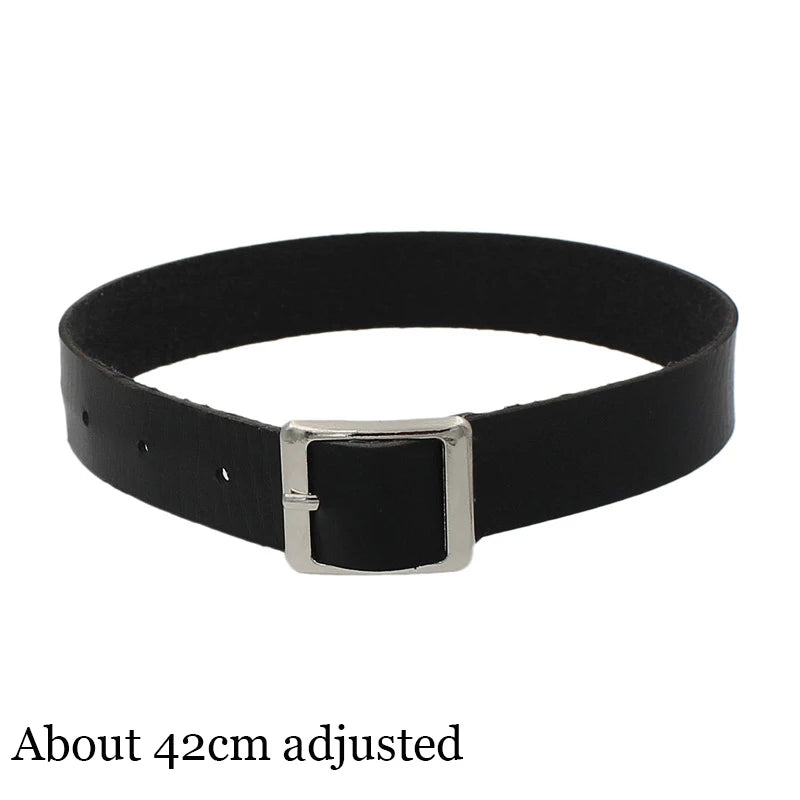 Gothic Bat Heart Lock Punk Choker | Black Leather Collar Necklace alternate view