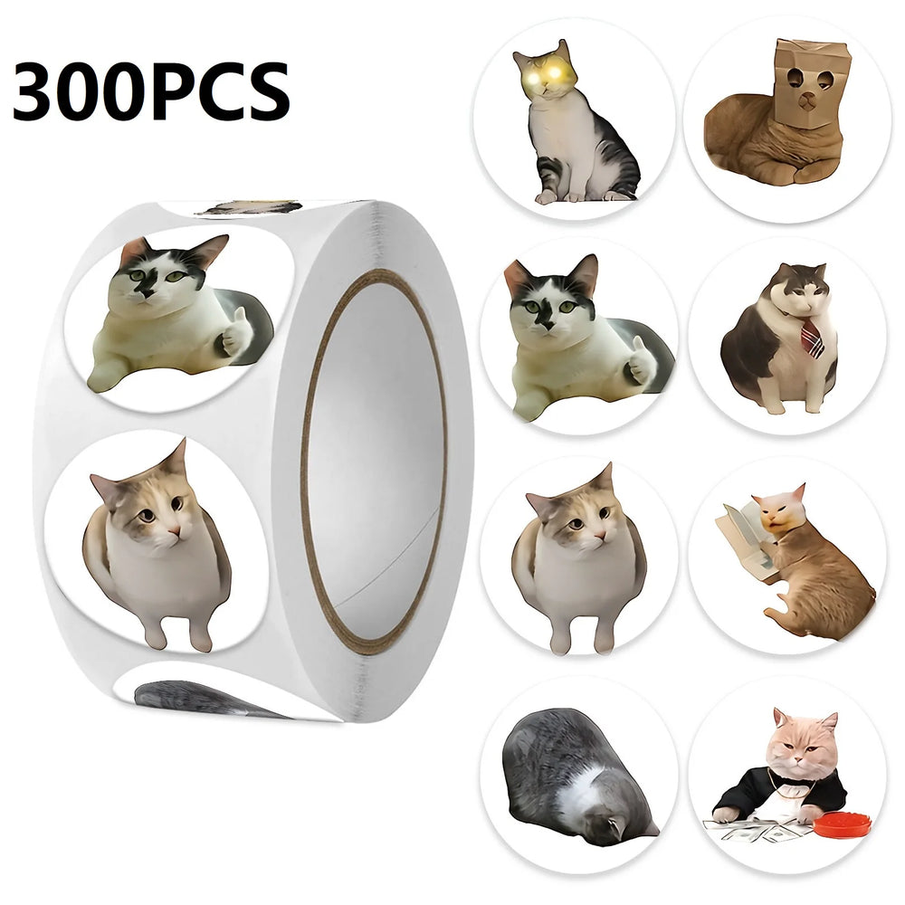 Funny Cat Cartoon Sticker Roll | 100pcs Animal Stickers for Photocard Decor alternate view