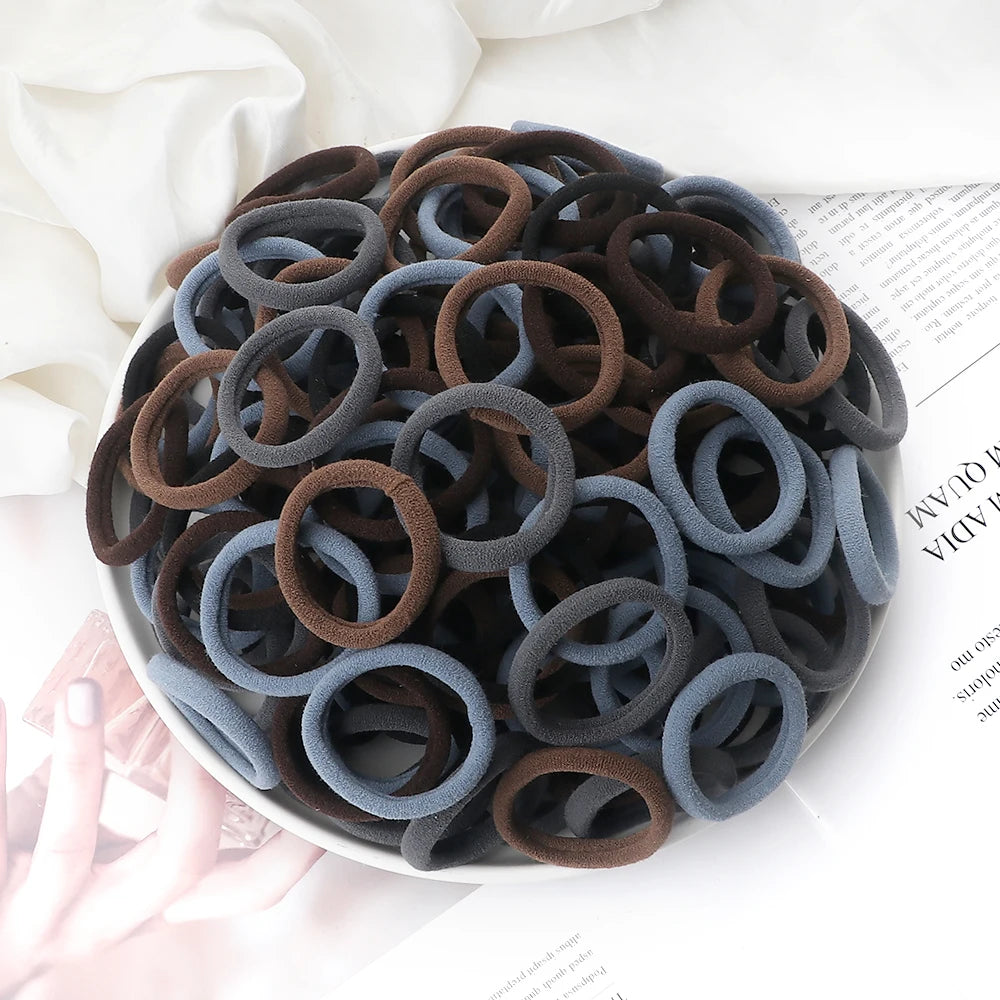 51 Colors Basic Elastic Hair Band for Girls 20/30/50PCS 4cm Simple Solid Color Headba lifestyle view