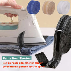 1-5M Self-Adhesive Pants Hem Paste Tape Trouser Edge Paste Iron-on Pant Shorten Repair Jean Hemming