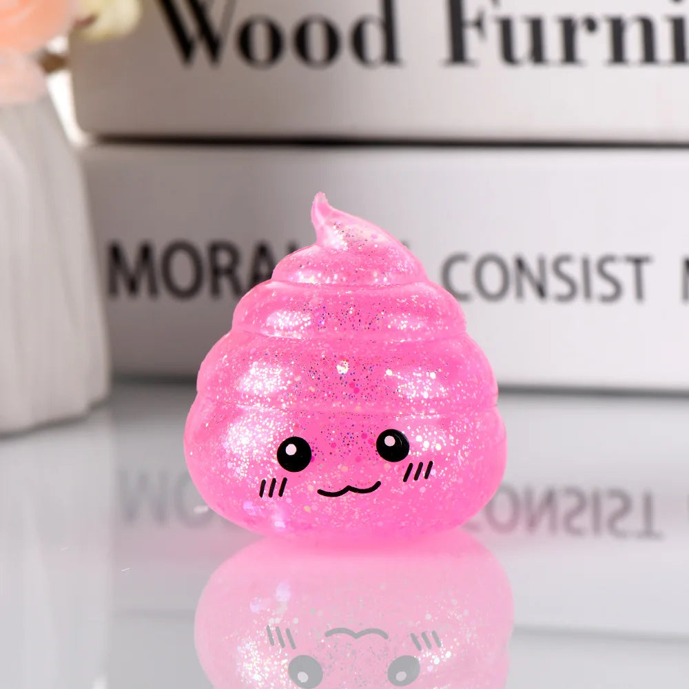 Novelty Squishy Poo Stress Ball Squishies Toys Glitter Funny Stretch Squeeze Fidget T alternate view