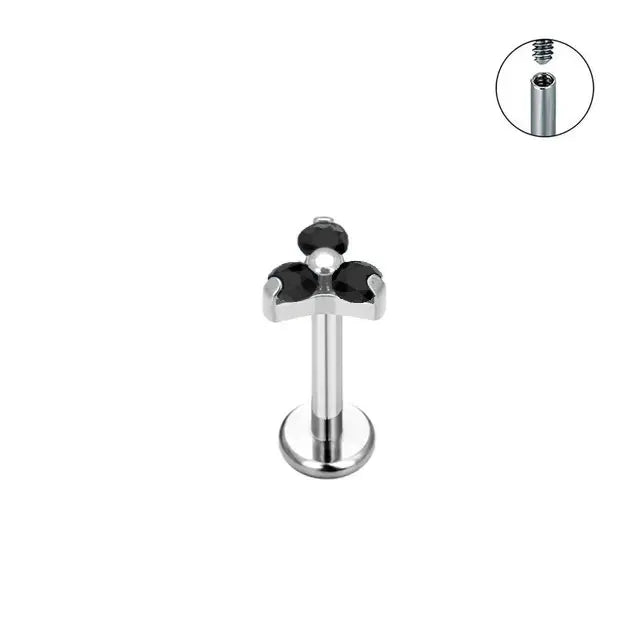 ASTM F136 Titanium Nose Piercing Petal Earrings For Women Labret Lip Rings Goth Ear T lifestyle view