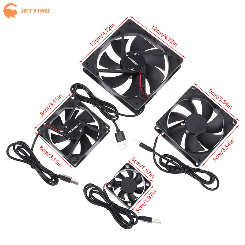 5V USB Cooling Fan for Router TV Box Computer | 50mm 80mm 90mm 120mm Black alternate view