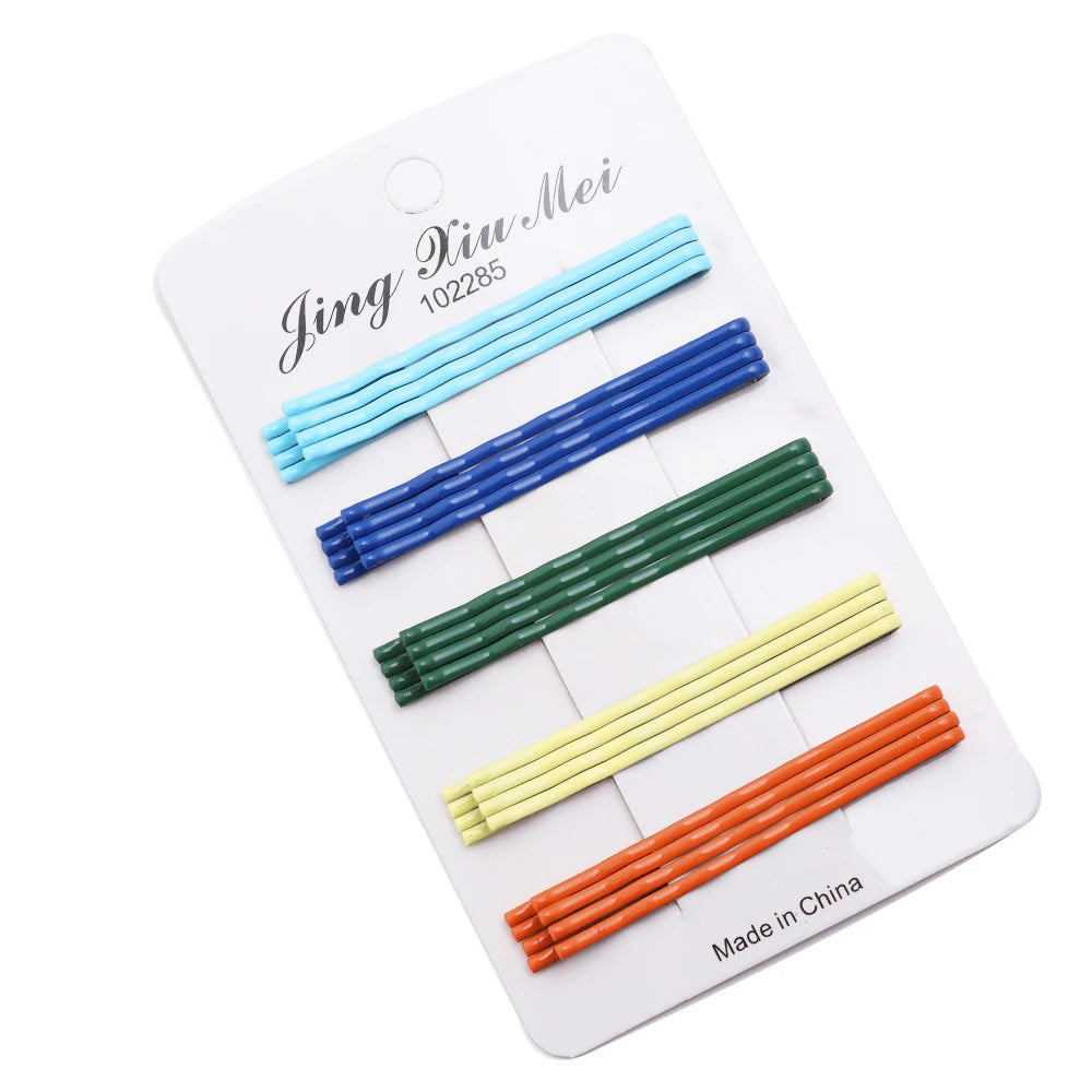 20pcs/lot Colorful Hairpins Metal U-Shaped Hair Clips 6cm Wave Bobby Pins Hairgrip Fo lifestyle view