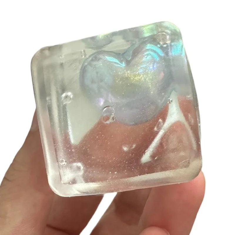 Glowing Heart Squishy Toy | Stress Relief Mochi That Shines at Night additional angle