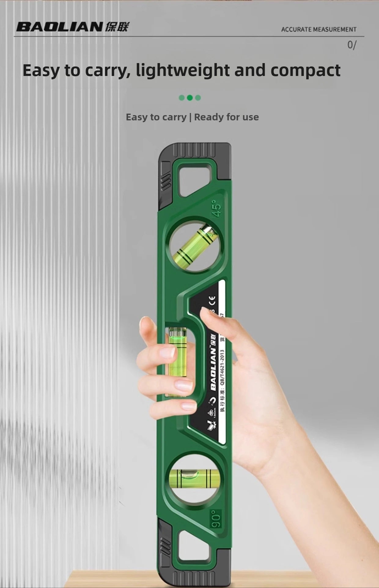 Three Bubble Level Ruler 0° 45° 90° 230mm Mini Horizontality Gauge Shockproof Magnetic Leveling Alig