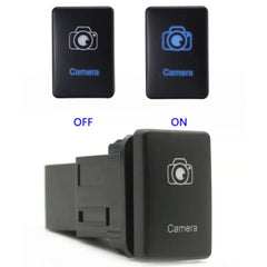 Blue LED Light Car Front Camera Switch Push Button with Wire for Toyota