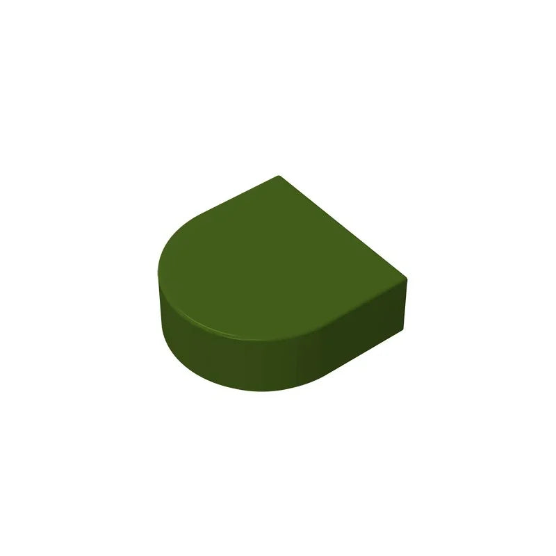 Gobricks Tile Round 1 x 1 Half Circle Extended | Compatible Brick Building Block alternate view