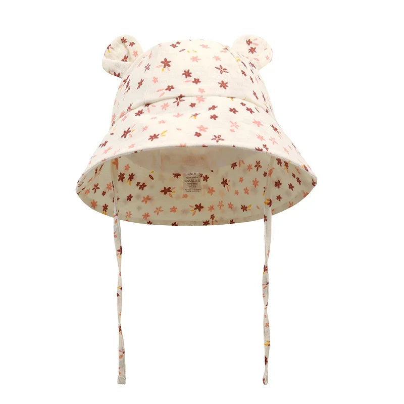 Muslin Baby Sun Hat for Toddlers | 100% Cotton Cartoon Kids Cap detail view