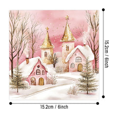 Pink Christmas Scrapbook Paper Pad | 12 Sheets Decorative Craft Papers close-up view