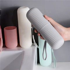 Portable Toothbrush Cup and Toothpaste Holder | Travel Toiletries Storage Case
