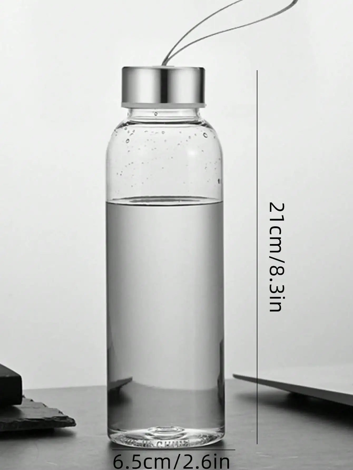 1 PC 600ML Transparent Water Bottle with Carrying Strap, Daily Direct Drinking Cup alternate view