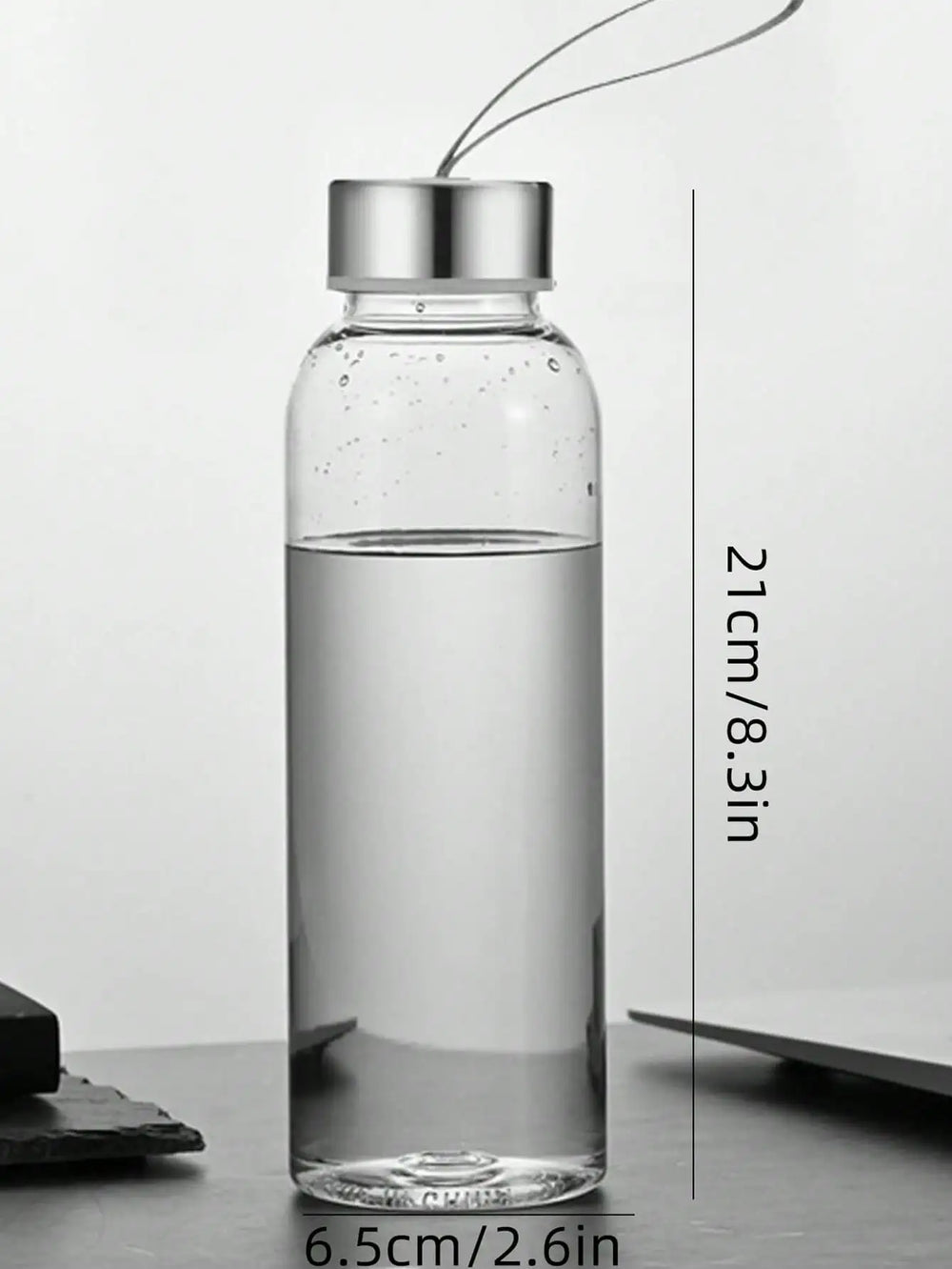 1 PC 600ML Transparent Water Bottle with Carrying Strap, Daily Direct Drinking Cup alternate view