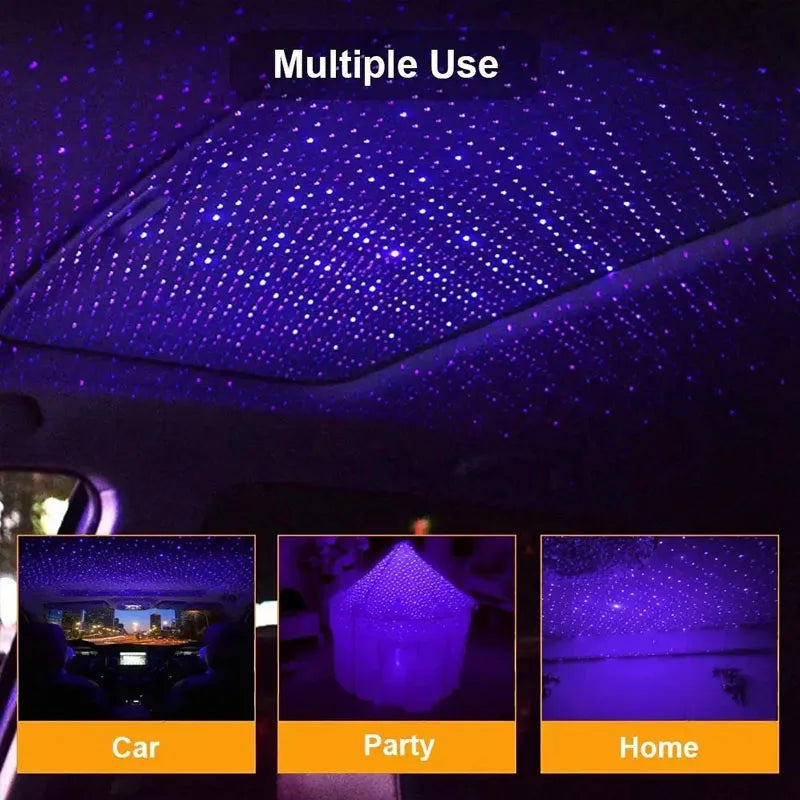 LED Car Roof Star Night Light Projector | USB Galaxy Atmosphere Lamp additional angle