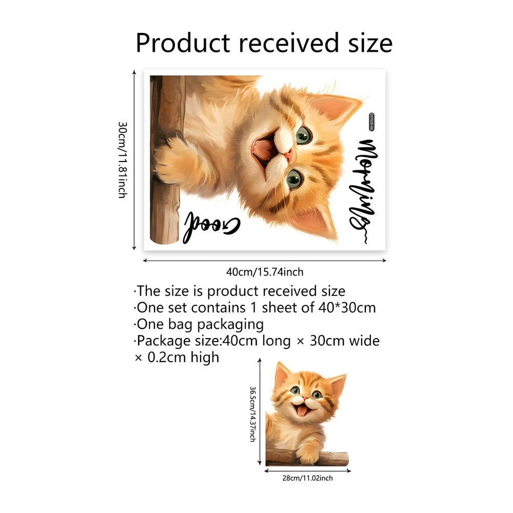 Cute Cat Wall Stickers | Peel and Stick Kitten Decals for Home Decor alternate view