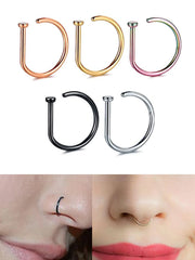 Stainless Steel Ring Nostril Body Jewelry New Curved Barbells Fake Nose Piercing D Sh alternate view