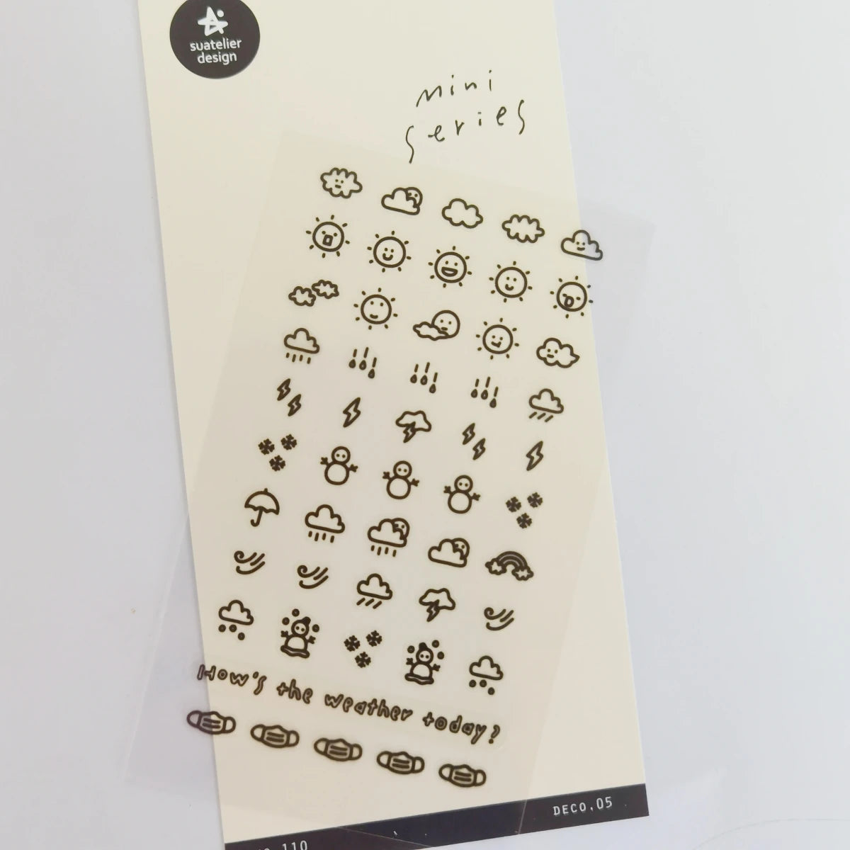 Sunshine Rain Weather Mini Sticker Set | Korean Import Scrapbooking and Journaling Stickers
