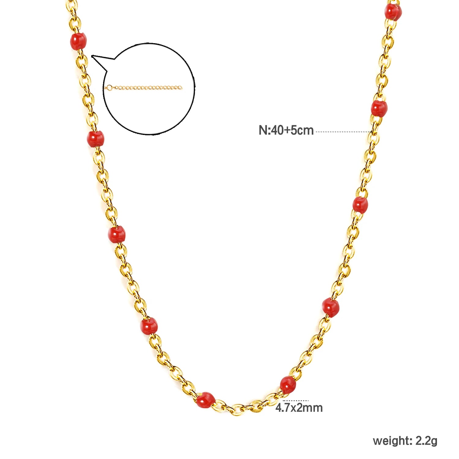 LUXUKISSKIDS Sweet Multicolor Drip-Oil Beads Necklace Women's Bohemia Stylish Clavi additional angle