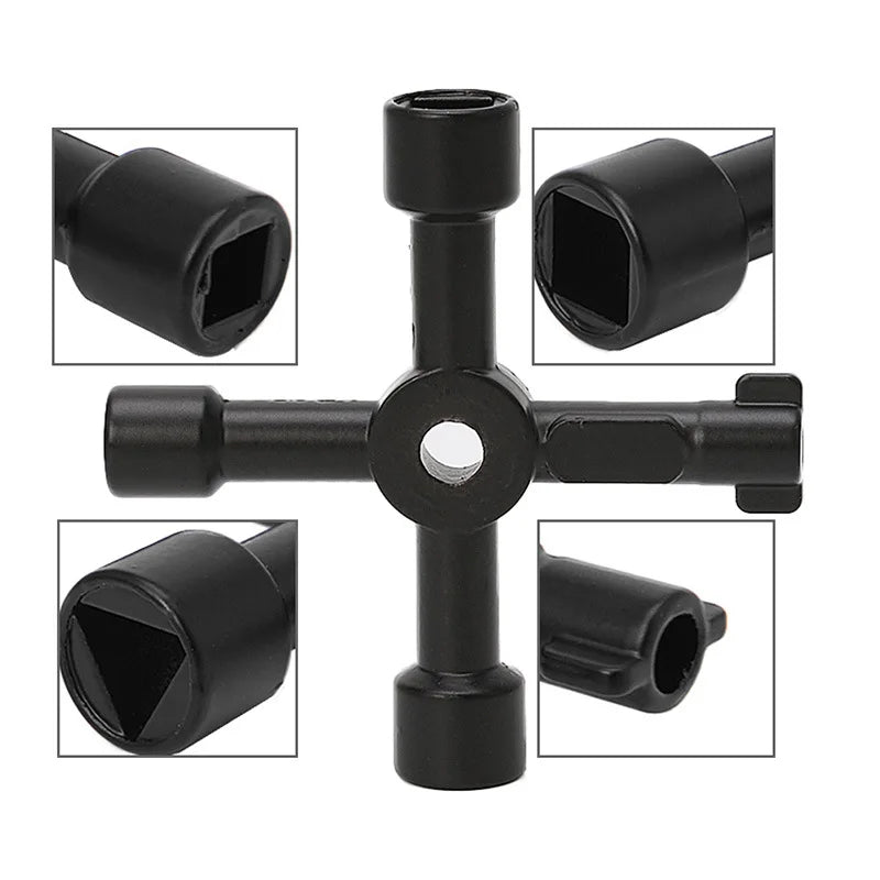 4-in-1 Portable Black Hand Screwdriver | Multi-Functional DIY Socket Tool Set detail view