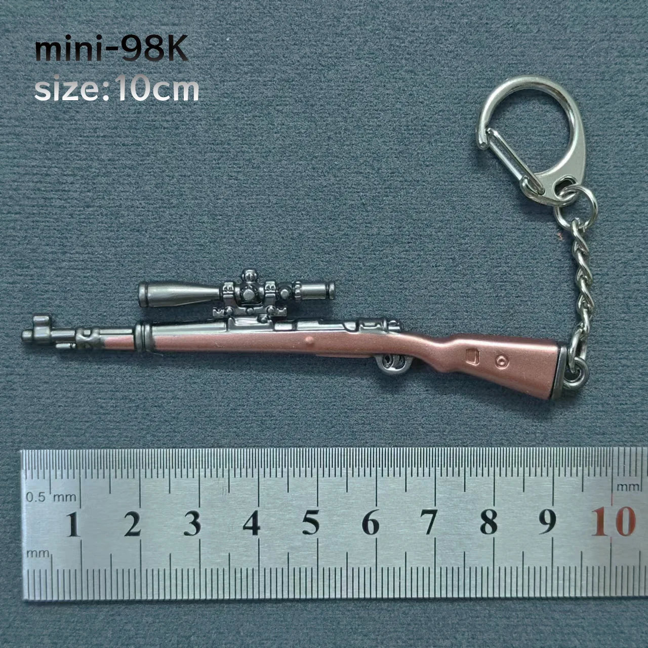Mini Keychain Pendant Peace Elite 98k Alloy Gun Model PUBG Battlefield Boy Toy Handsom close-up view