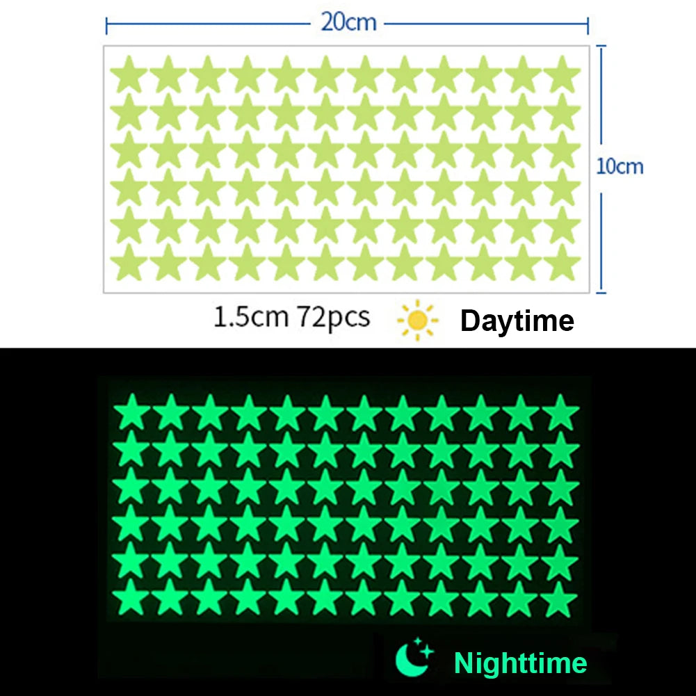 Glow In The Dark 3D Stars Moon Wall Stickers | Creative Luminous Room Decor additional angle
