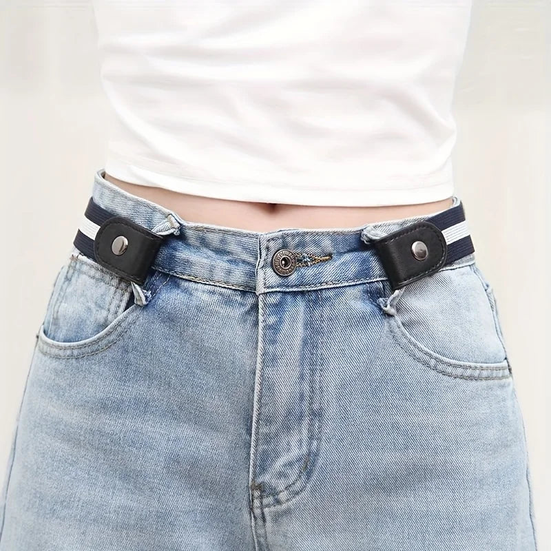Simple And Fashionable Women'S Belt Elastic Lazy Men'S Belt Woven Invisible And Seamless detail view