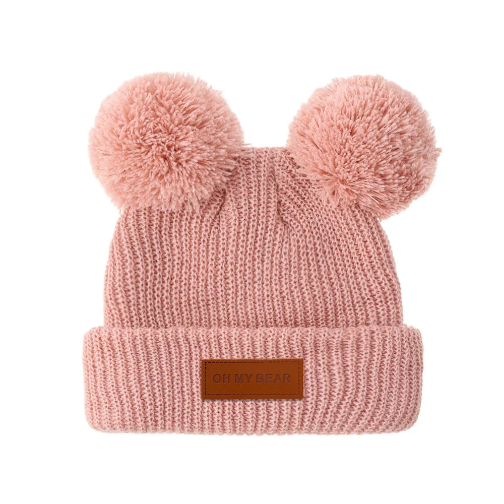 Solid Knit Baby Beanie | Unisex Infant Hat for Fall and Winter close-up view