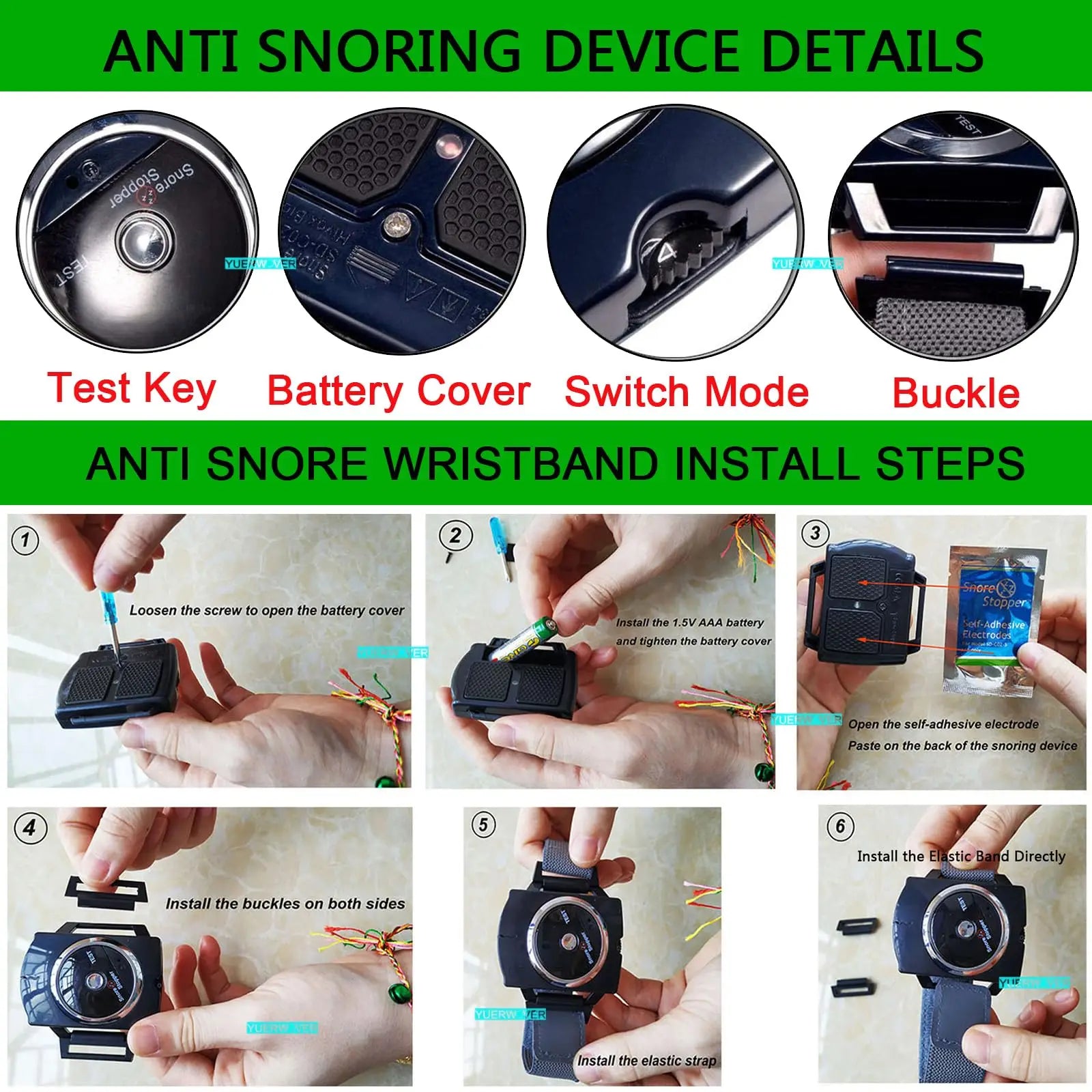 Anti Snore Wristband | Smart Sleep Aid with Biosensor additional angle