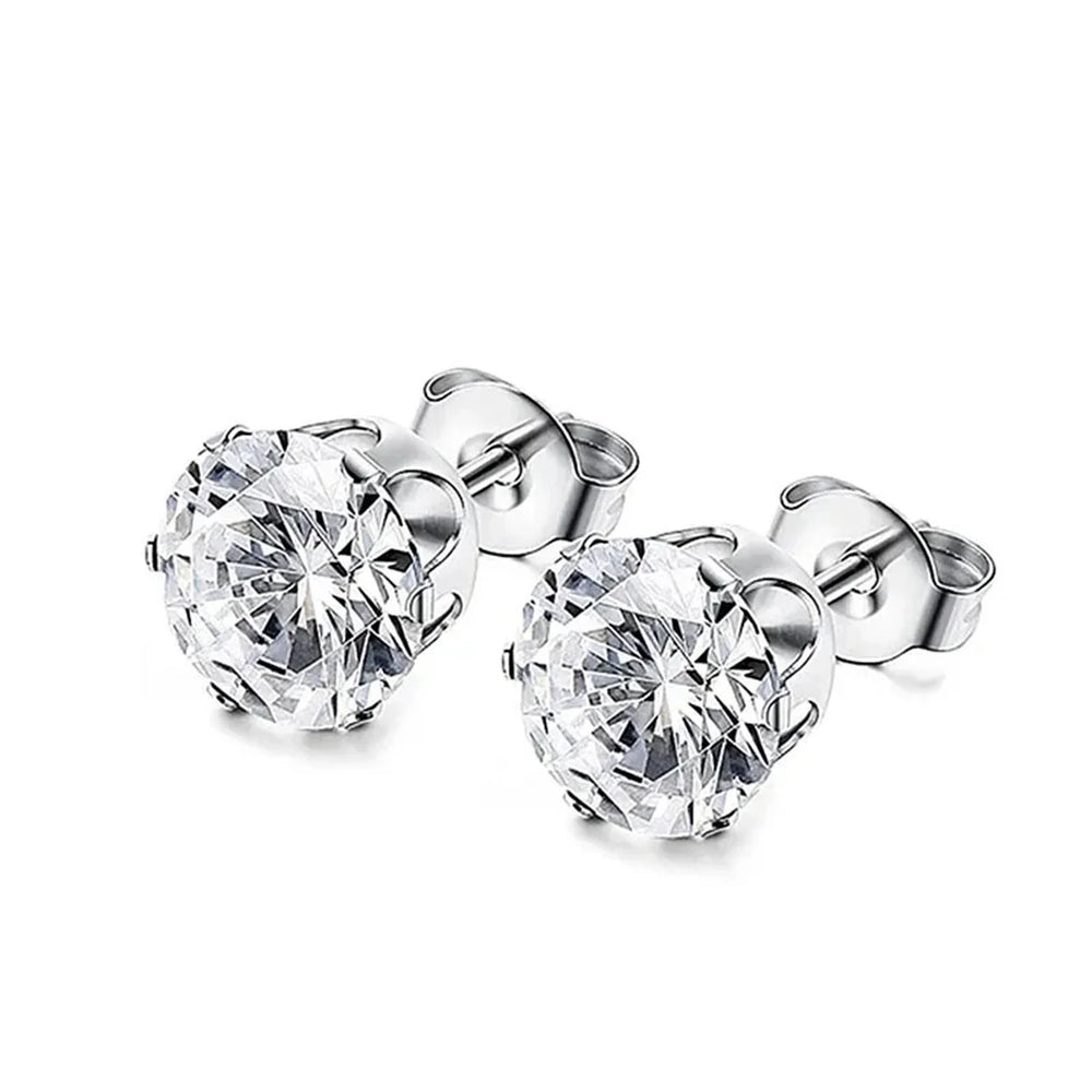 1/15Pairs Punk Cool Gothic Stainless Steel Stud Earrings Set for Men Women,Fashion Tra close-up view