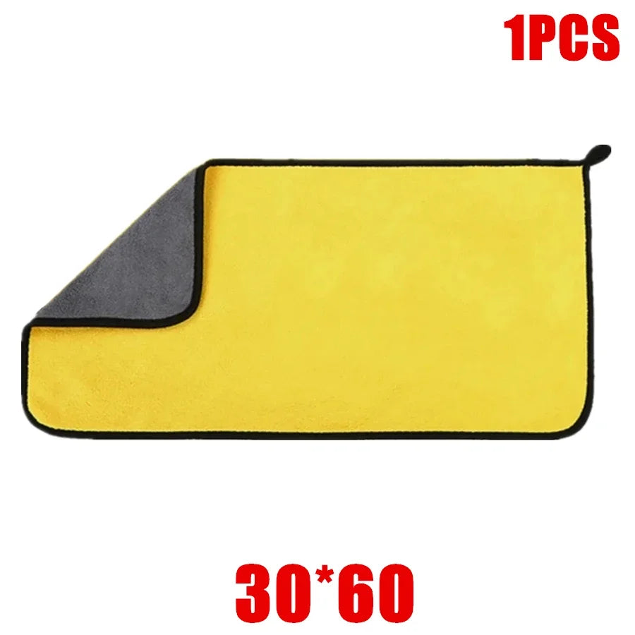 1/2/6pcs Microfiber Cleaning Towel Thicken Soft Drying Cloth Car Body Washing Towels alternate view